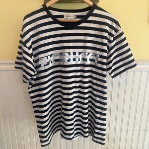 Fiorucci Striped T-Shirt Black & White Cotton Size L